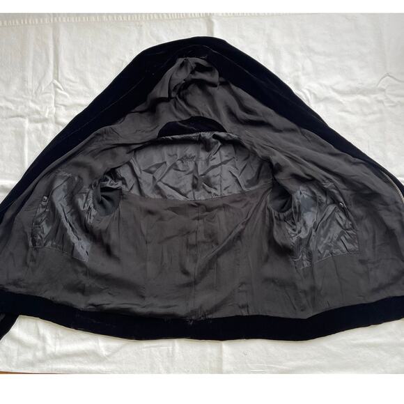 Rick Owens Black Velvet Hooded Biker Jacket Women's Size Medium Designer Luxury - Picture 8 of 14